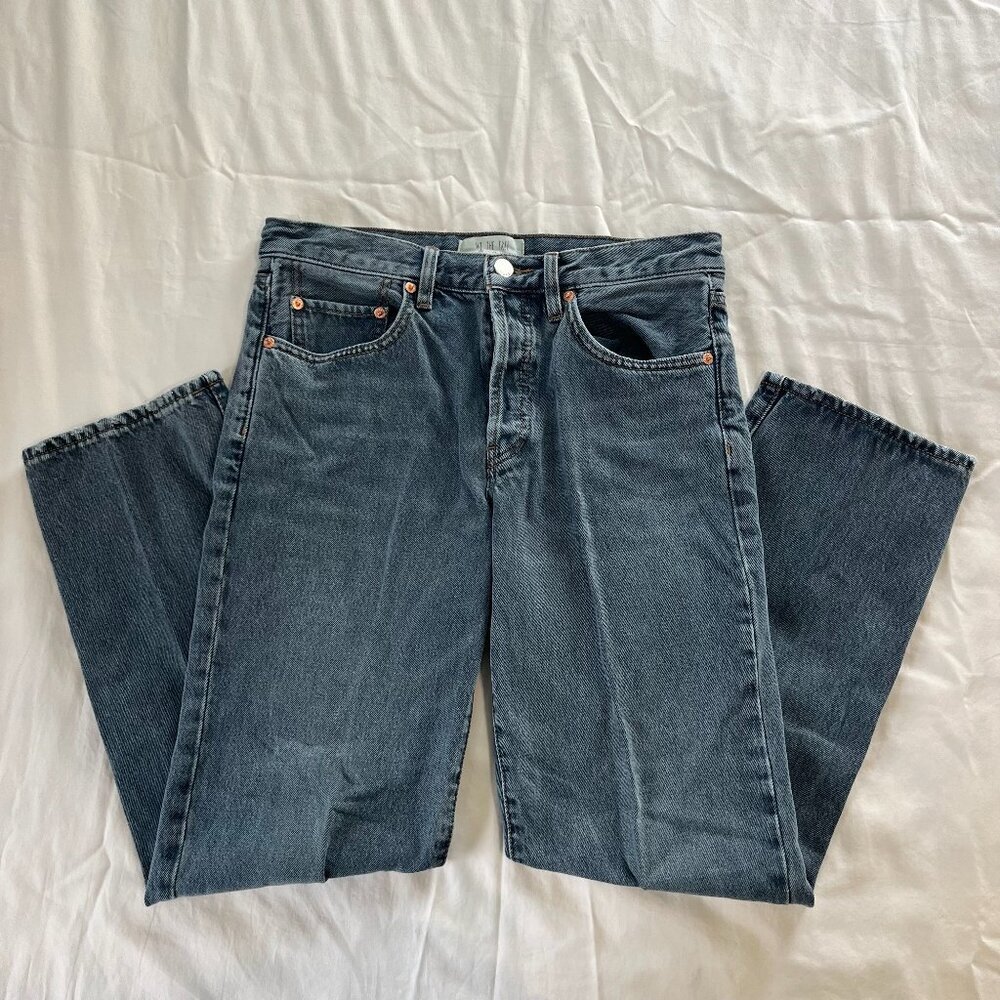 We The Free Medium Wash Cotton Wide Leg Button Fly High Waist Jeans | Size 26